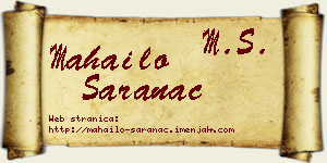 Mahailo Šaranac vizit kartica